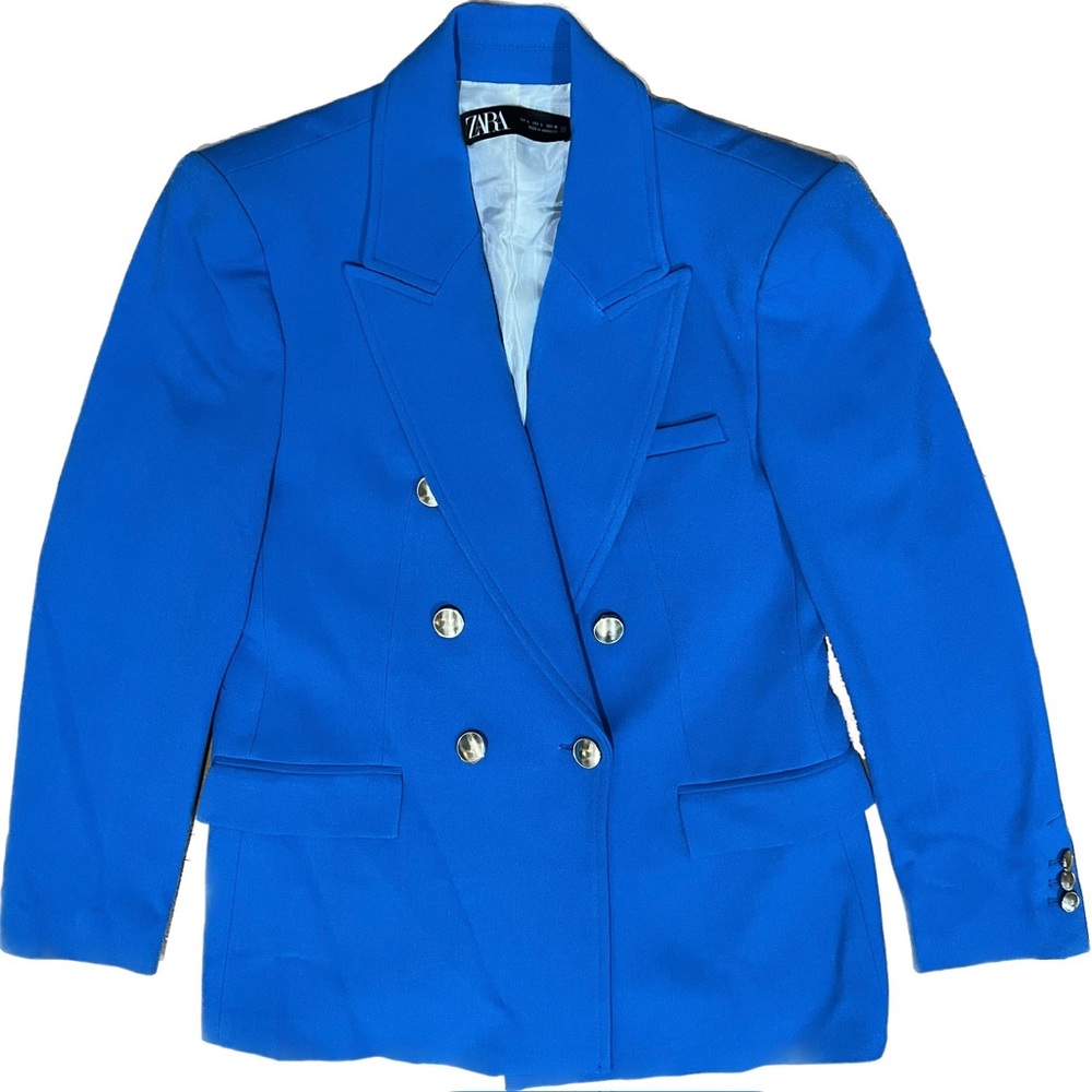 Zara | Blue Balmain Style Blazer